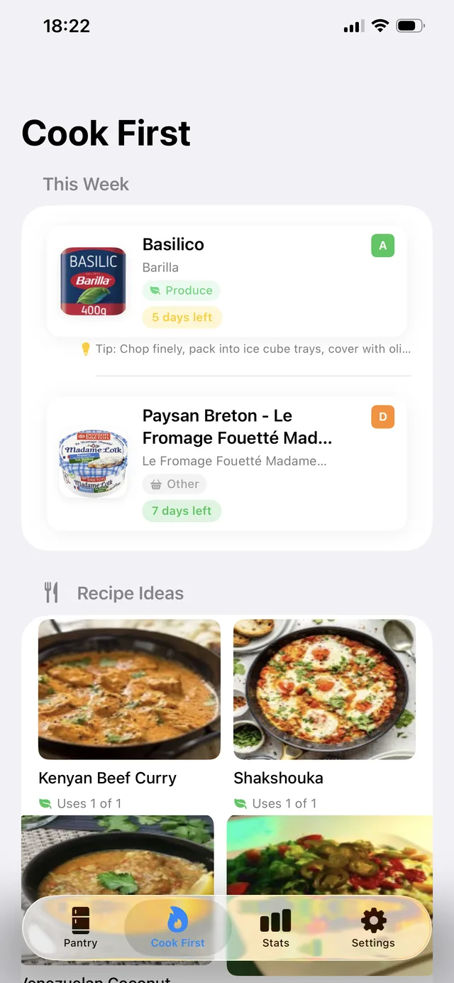 Cook First tab