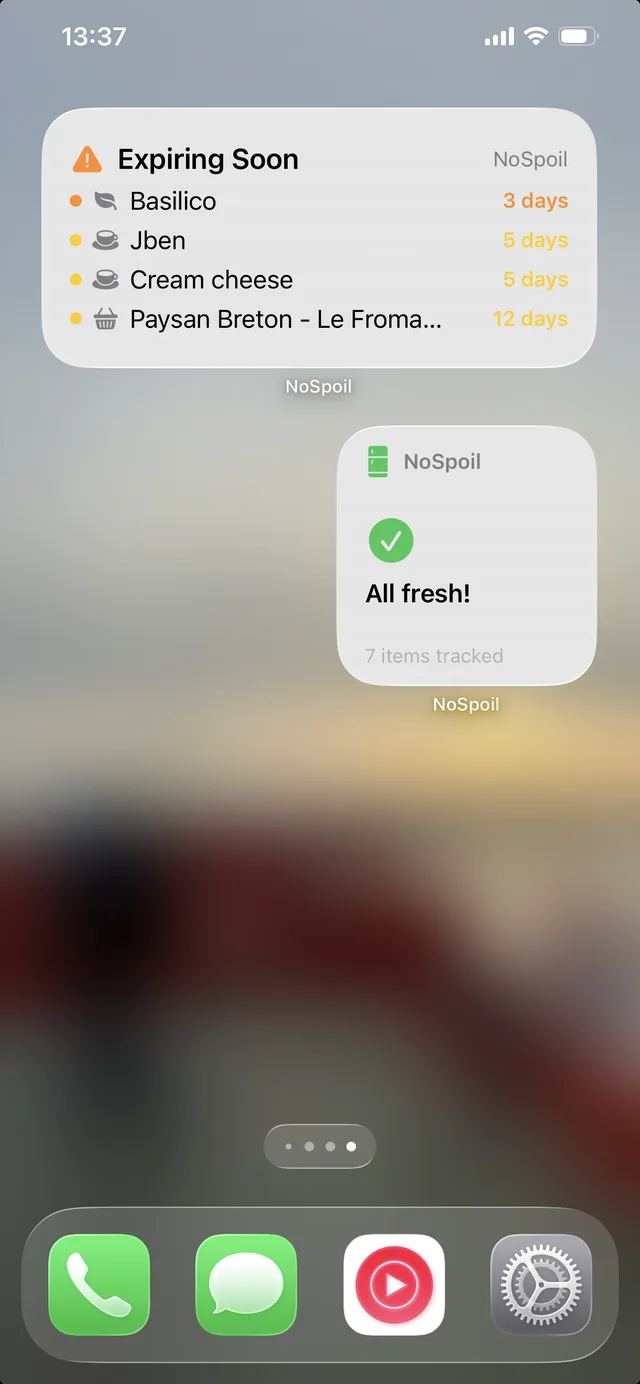 Home screen widgets